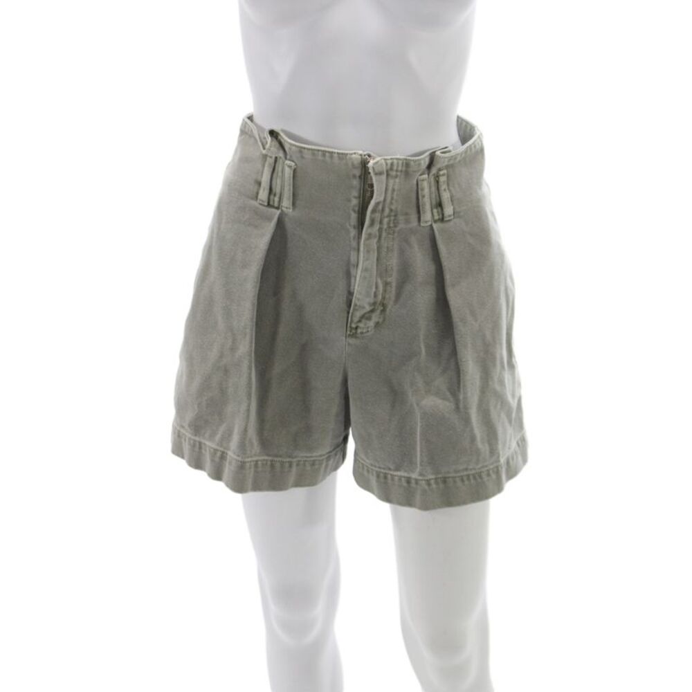 Xirena Womens Utility Cotton Green Shorts Button Size M
